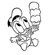 coloriage bebe donald avec glace